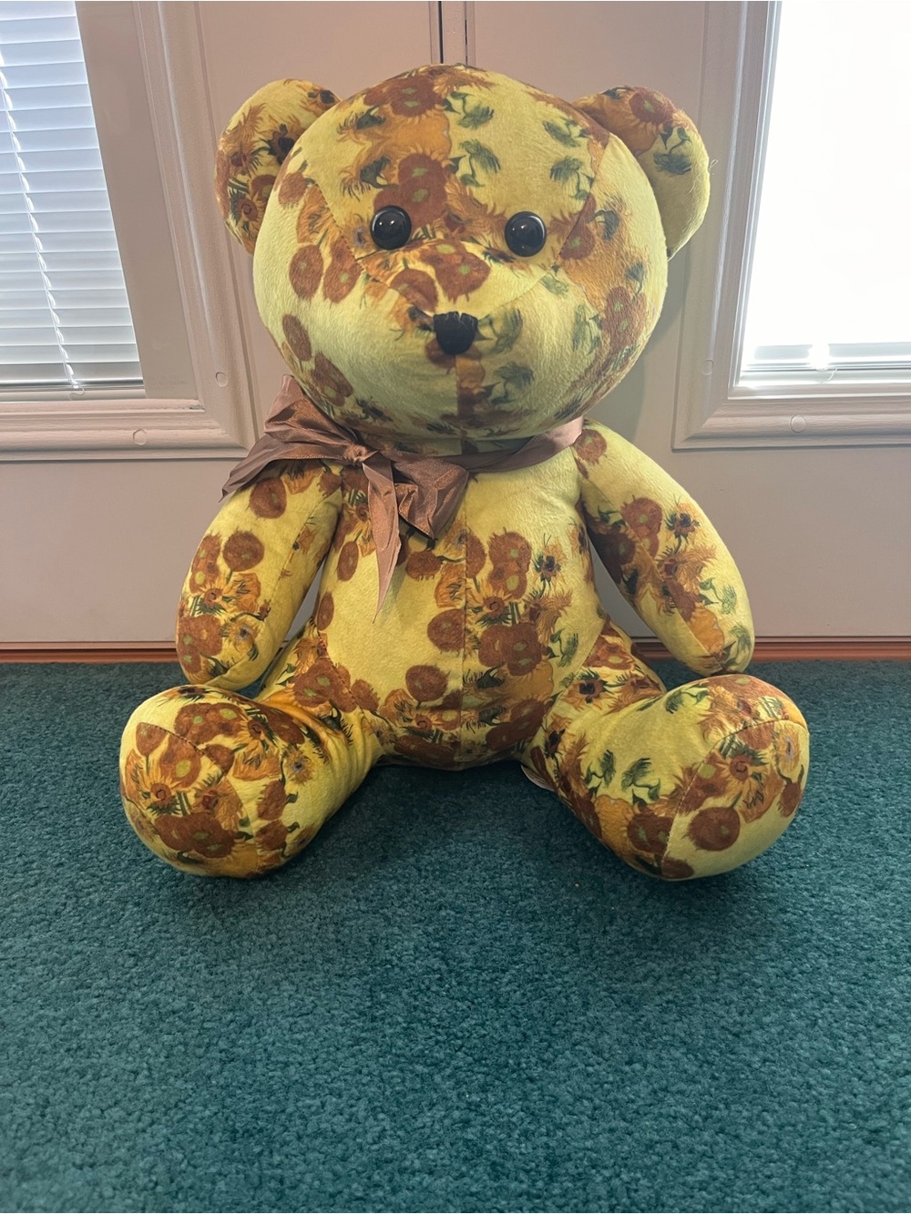 Immersive Van Gogh Exhibit Sunflowers Teddy Bear Plush Stuffed Souvenir